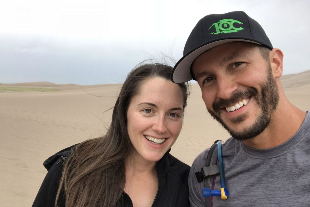 Chris Watts with his girlfriend, Nichol Kessinger.