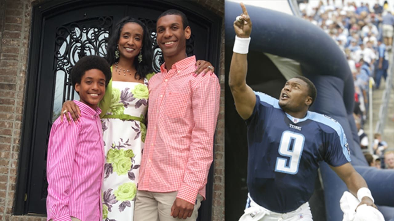 Steve McNair's wife, Mechelle, and their two kids, Tyler and Trenton.