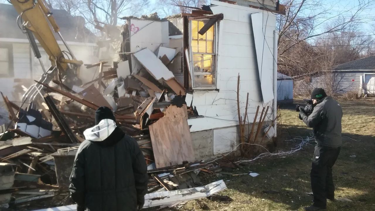 The demolition of Latoya Ammons' house in Gary, Indiana.