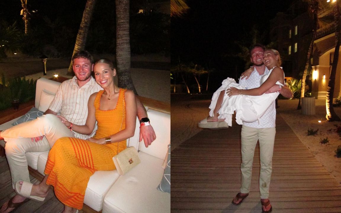 Quinn Ewers with his girlfriend Madelyn Barnes, vacationing during the college football offseason.