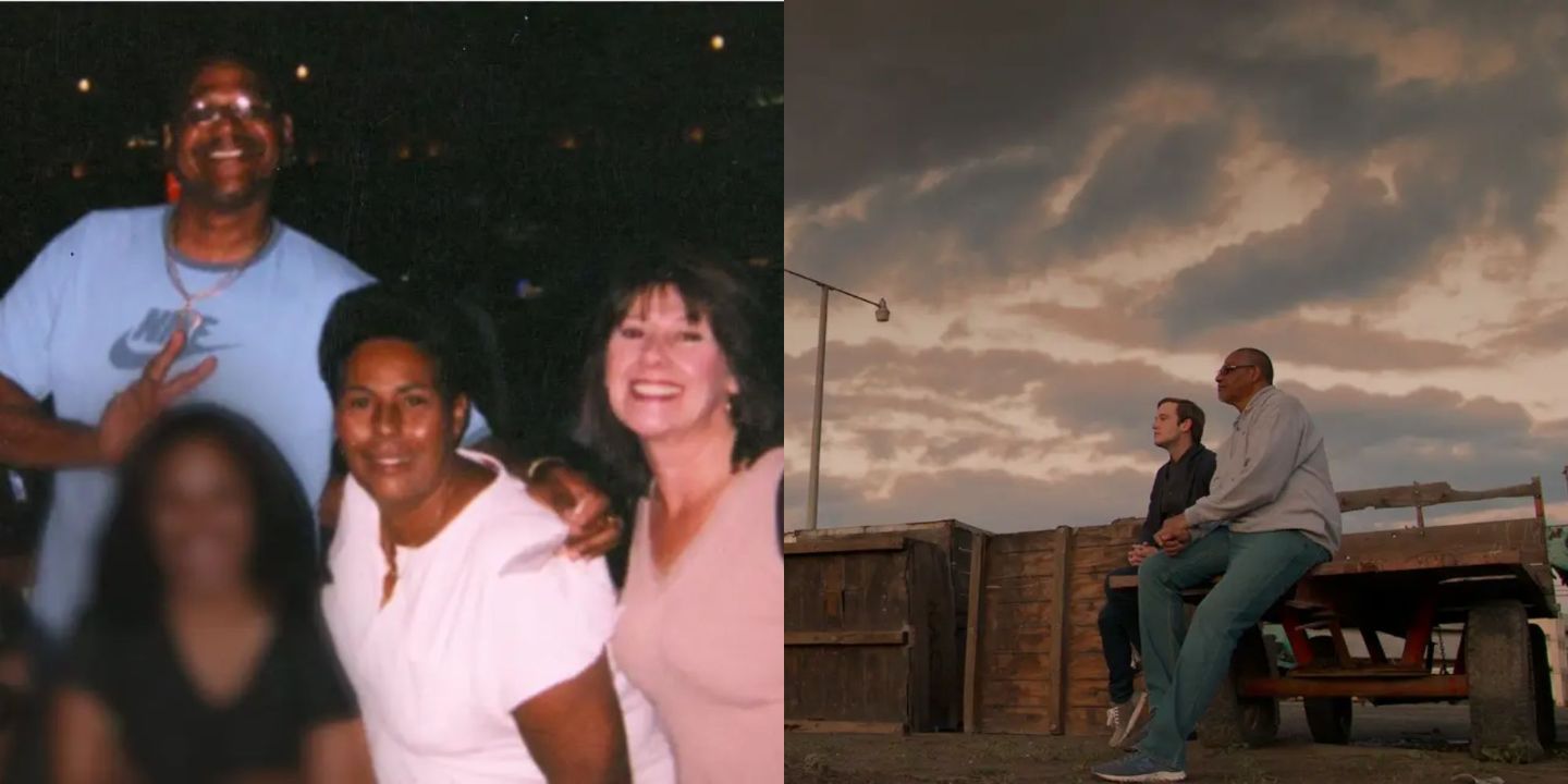 Theresa with her siblings, Peter and Felicia (on the left), and Tyler with his uncle Peter (on the right) at the now-closed Fowler Motel.