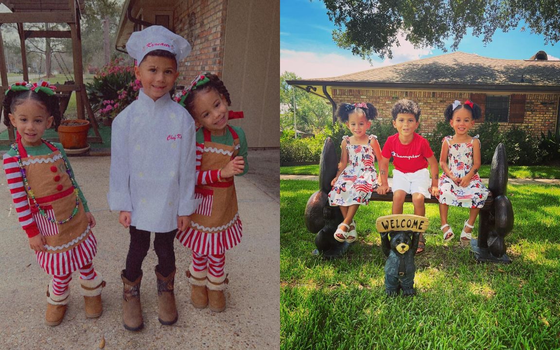 Bri Thomas and Tyler Francis share three kids: son Kyreaux, and twin daughters, Kali and Kamari.