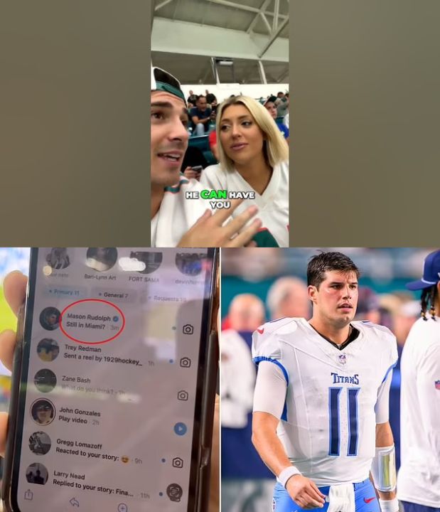 Mason Rudolph allegedly slid into the DMs of a fan's girlfriend.