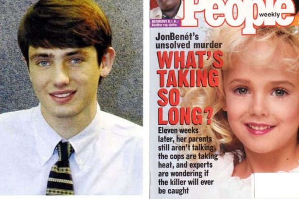 Burke Ramsey (left) and the People Cover of JonBenét Ramsey's murder (right).