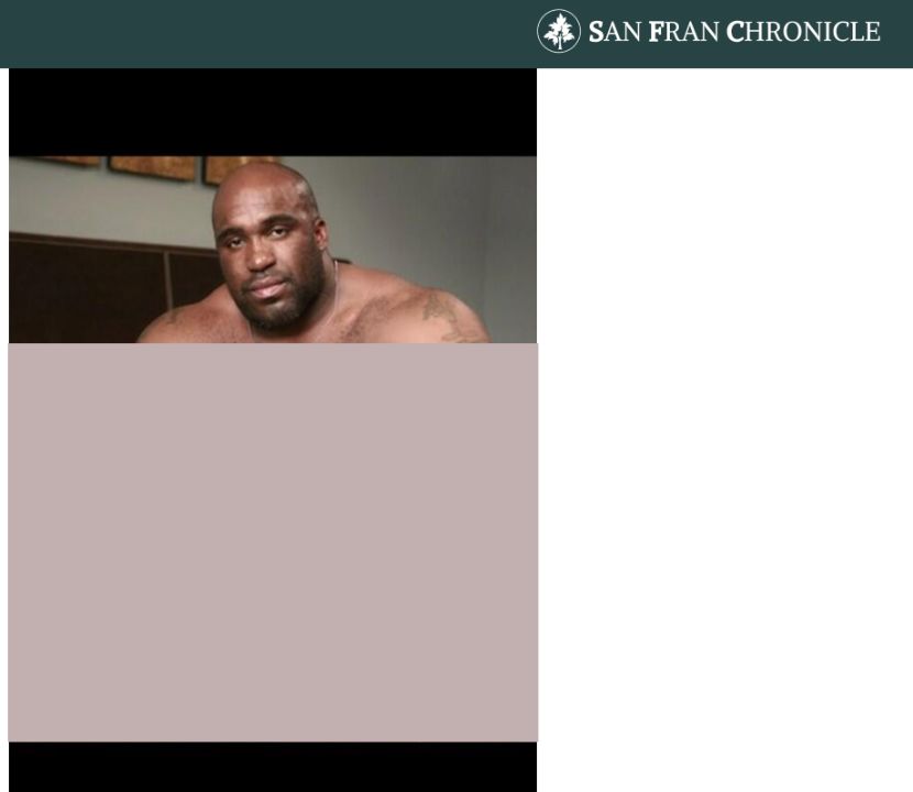 The ‘Kamala Harris Hospitalization’ link redirects to an image of Wardy Joubert III, a semi-pro Black football player, who once did an adult photo shoot during a tough time financially and has since passed away.