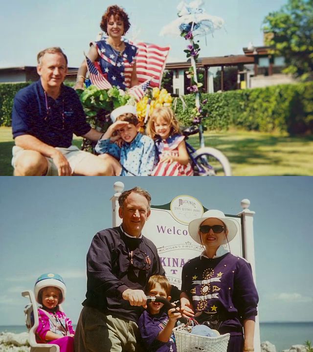 Family pictures of John, Patsy, Burke, and JonBenét Ramsey.