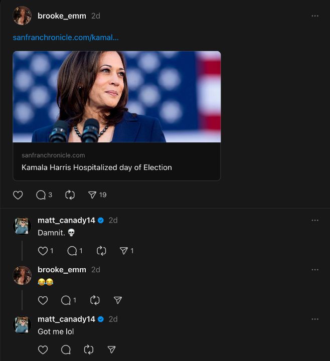 Internet is having fun with “Kamala Harris Hospitalized Day of Election” prank after she lost the presidential race to Donald Trump, which was not even close.