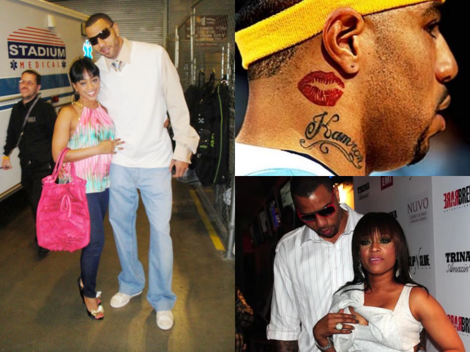 Kenyon Martin had a tattoo of Trina's lips on his neck while they were dating.