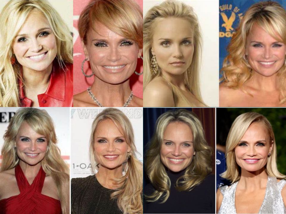 Kristin Chenoweth's face compared over the years.