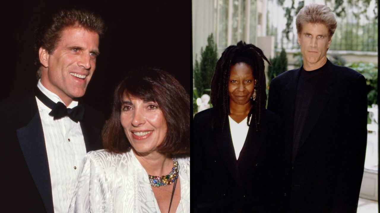 Ted Danson with Casey Coates on the left and Whoopi Goldberg on the right.