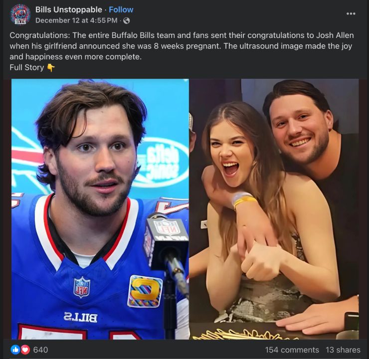 Neither Hailee Steinfeld nor Josh Allen has made any statements.