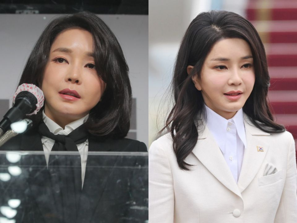 Kim Keon-hee's face shows signs of Botox and fillers.