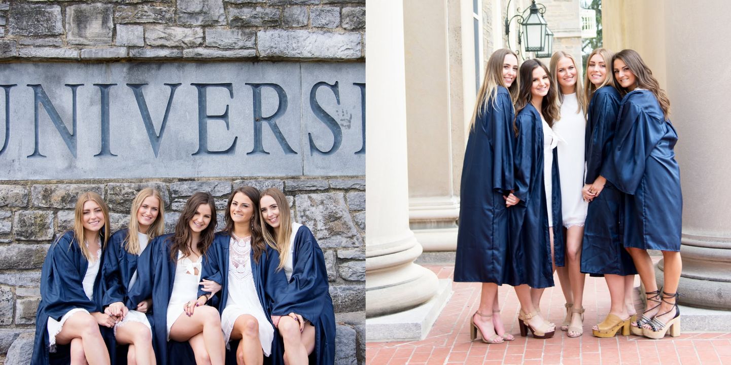 Sandy Gallagher with her friends at Penn State in 2018.