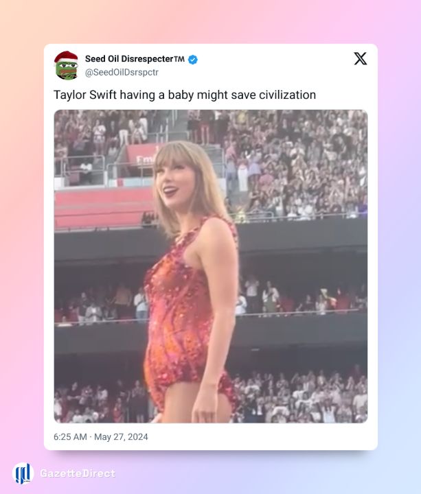 A tweet started a viral rumor that Taylor Swift might be pregnant in May 2024.