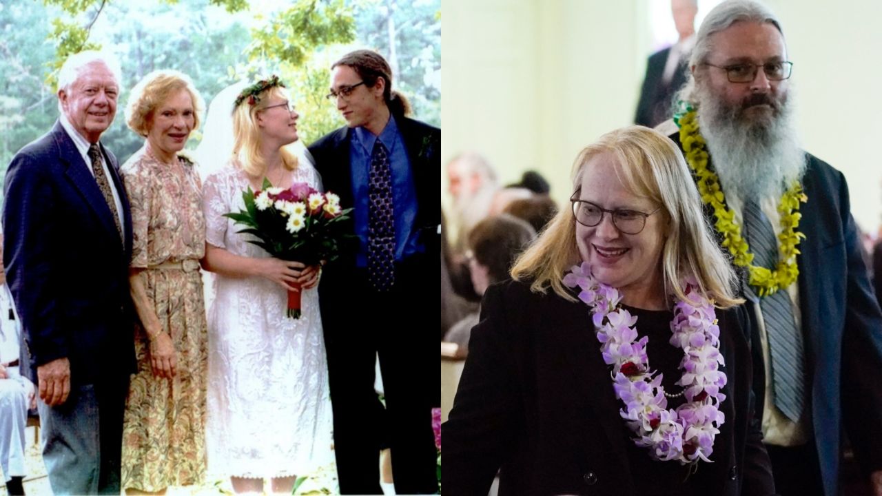 Amy Carter and John Joseph Kelly, with Jimmy and Rosalynn Carter, at their 2007 wedding.