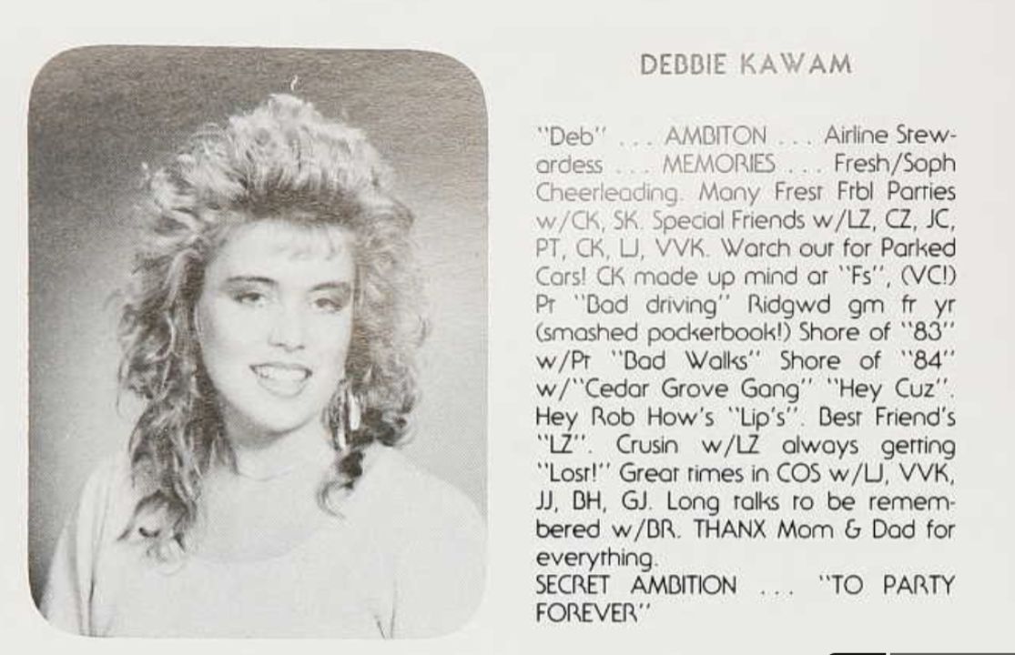 A senior yearbook photo of Debrina Kawam, from Toms River, NJ.