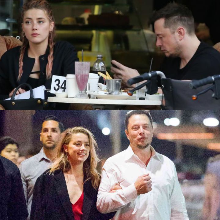 Elon Musk and Amber Heard.