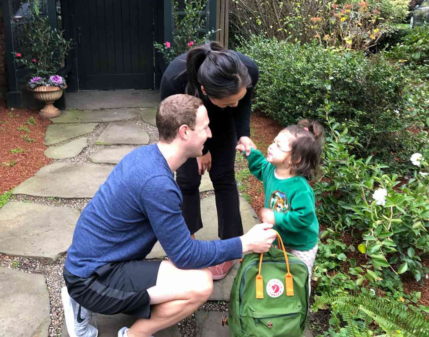 Mark Zuckerberg's daughter, Maxima, on her first day of preschool.