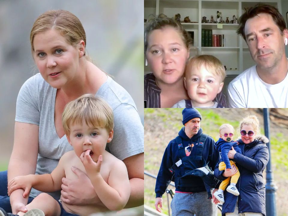 Amy Schumer and Chris Fischer with their son, Gene.