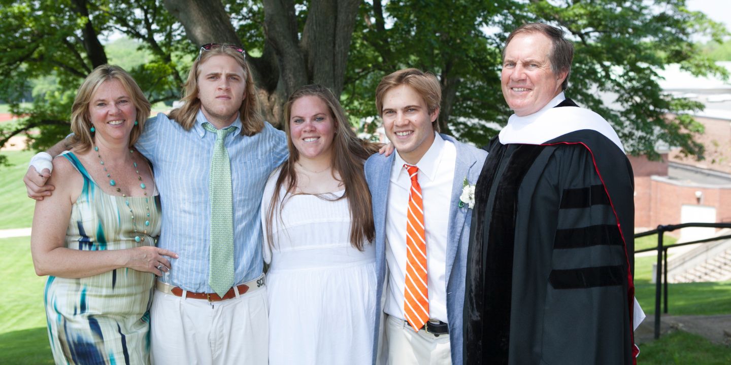 Bill Belichick with his wife, Debby Clarke, and their 3 kids: Amanda, Stephen, and Brian.