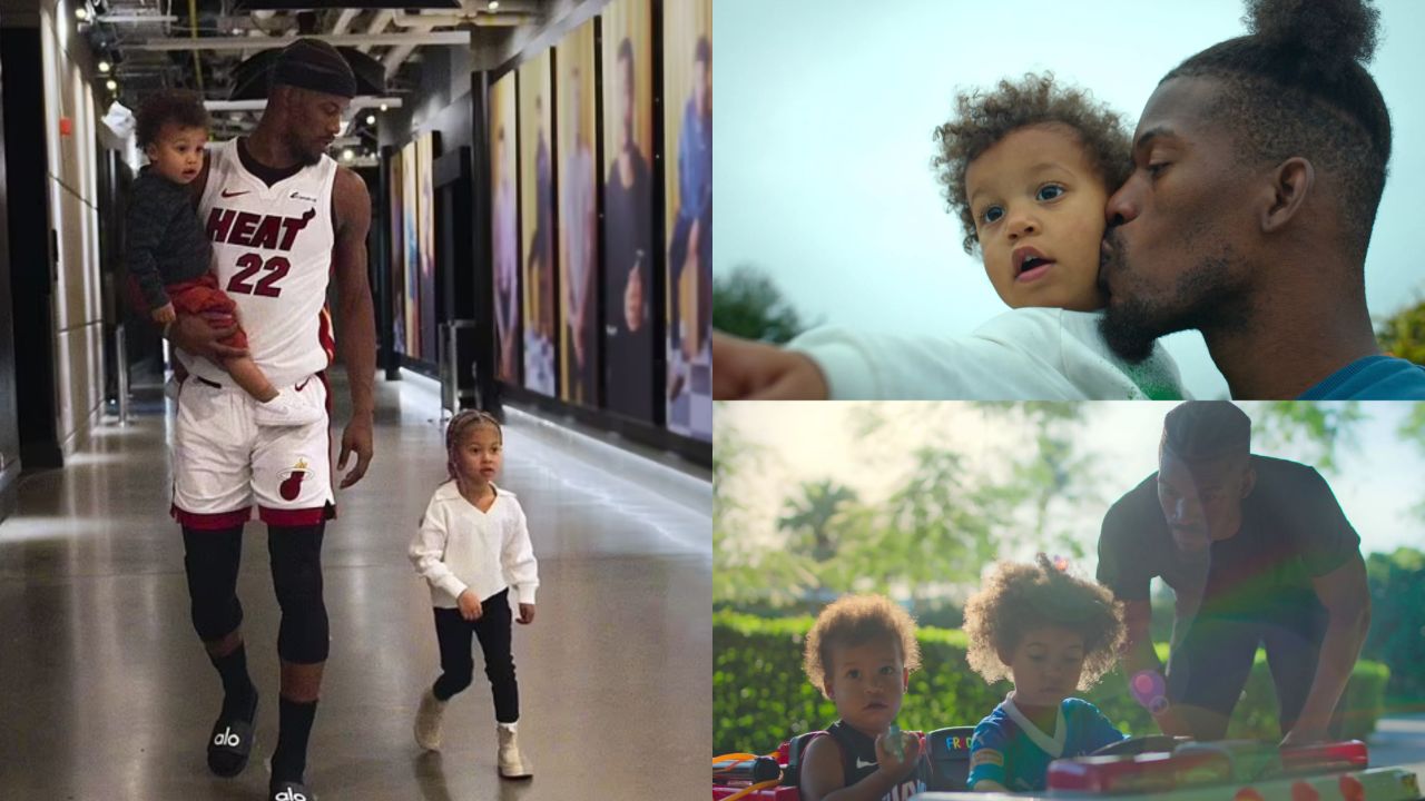 Jimmy Butler with his kids, Rylee (daughter) and Brayan (son).