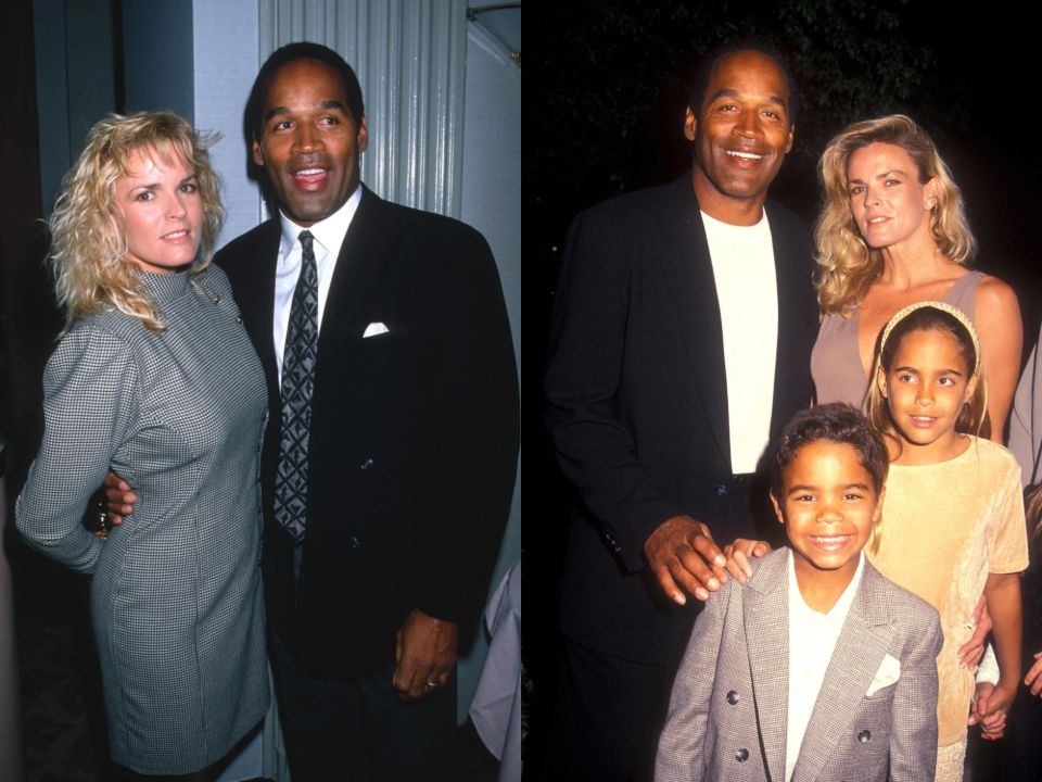 O.J. Simpson with his second wife, Nicole Brown, and their kids, Sydney and Justin.