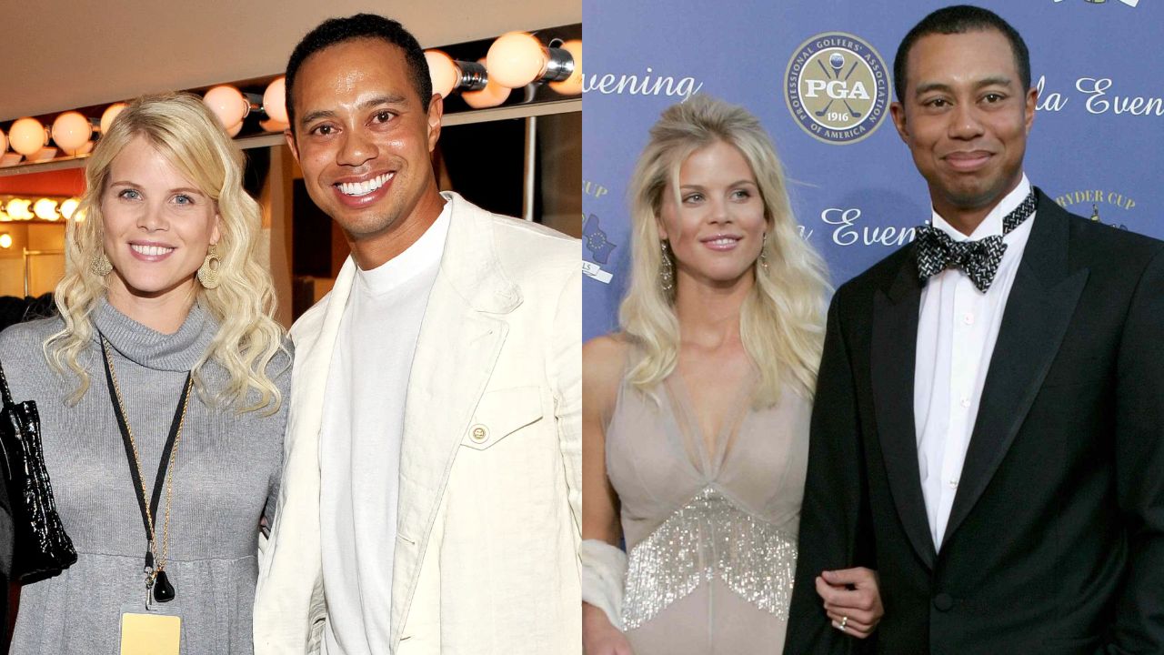 Tiger Woods with his ex-wife, Elin Nordegren.