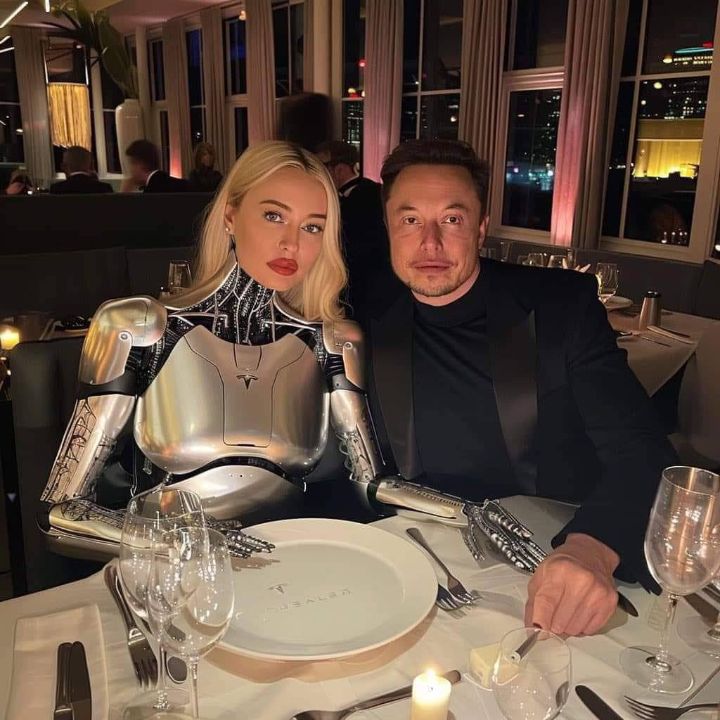 Elon Musk never actually had a dinner date with a robot girlfriend—the viral AI-generated image, posted on X on July 23, 2024, was debunked as 99.9% fake by experts.