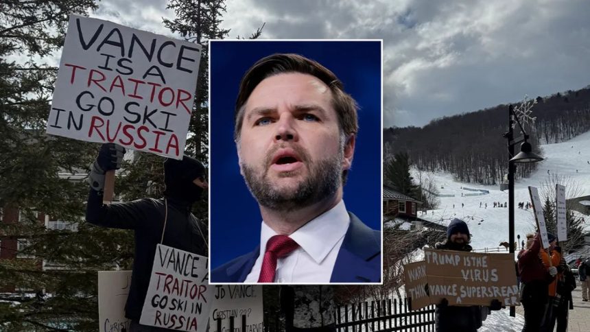 Protests Erupt During JD Vance’s Family Ski Trip in Vermont