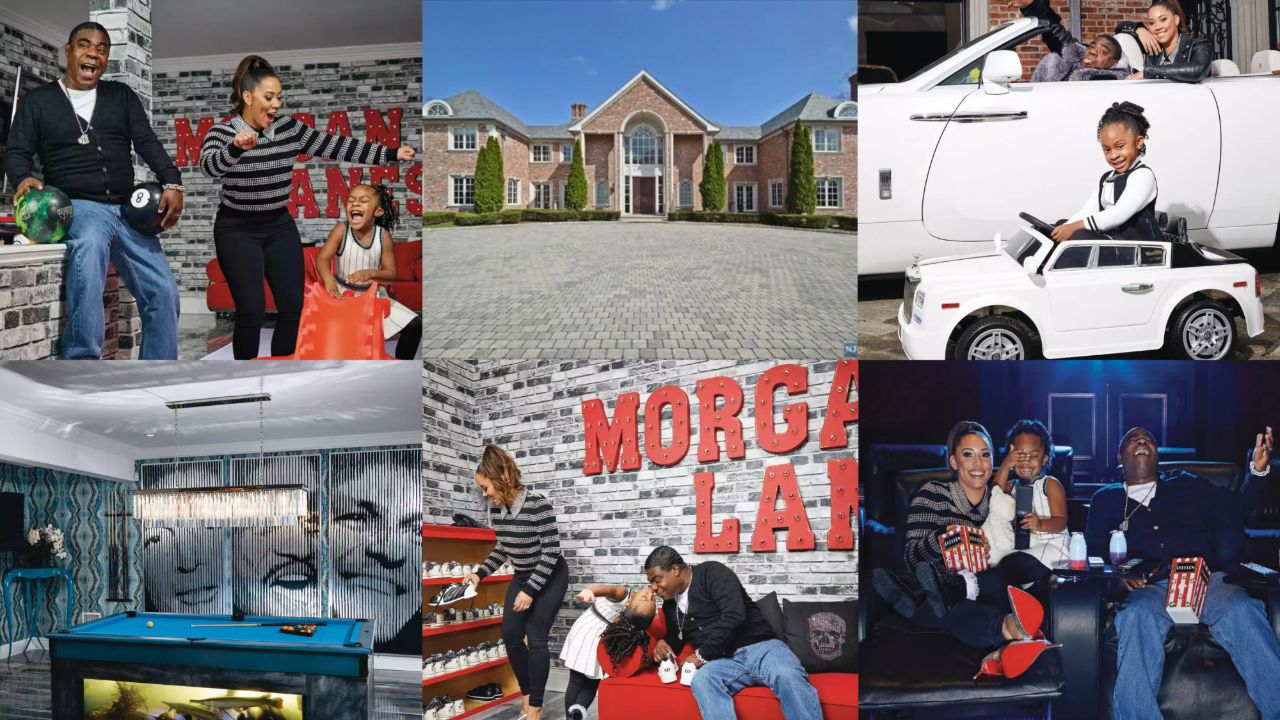 Tracy Morgan's $13.9M, 22,000-sq-ft Alpine, NJ house has 7 bedrooms, 10 baths, a theater, bowling alley, basketball court, and a 20,000-gallon shark reef with 8 sharks.