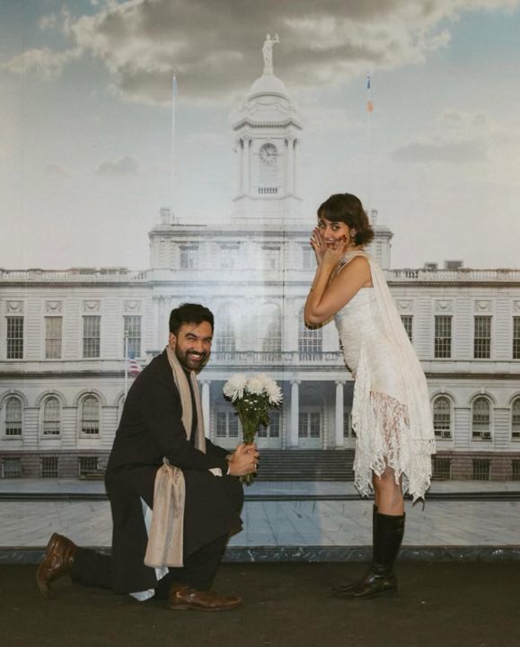 Zohran Mamdani with his wife, Rama Duwaji.