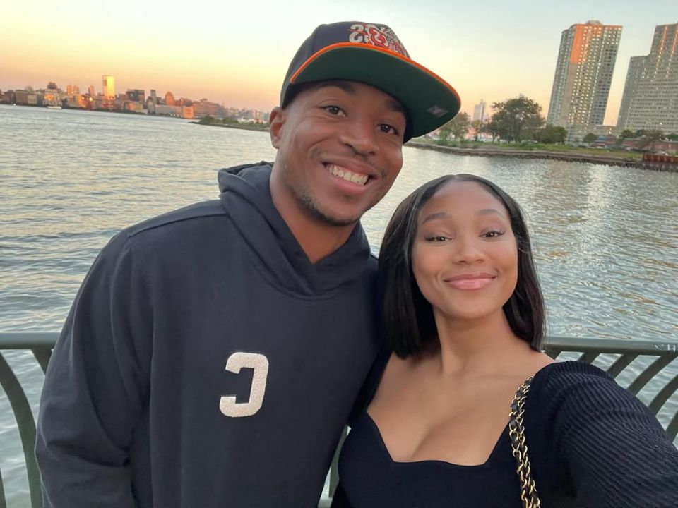 Tyler Lockett with his wife, Lauren Jackson.