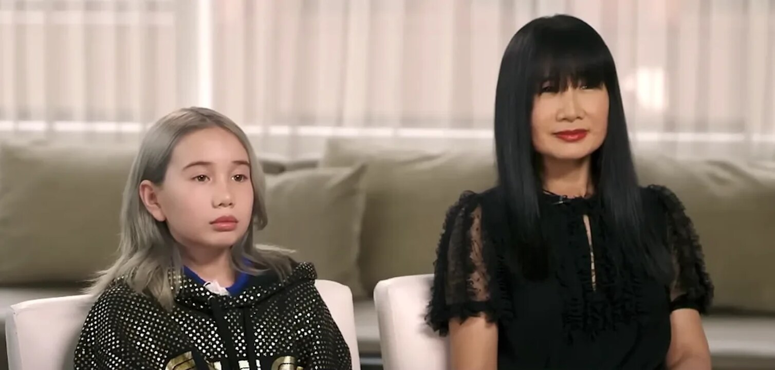 Lil Tay with her mother.