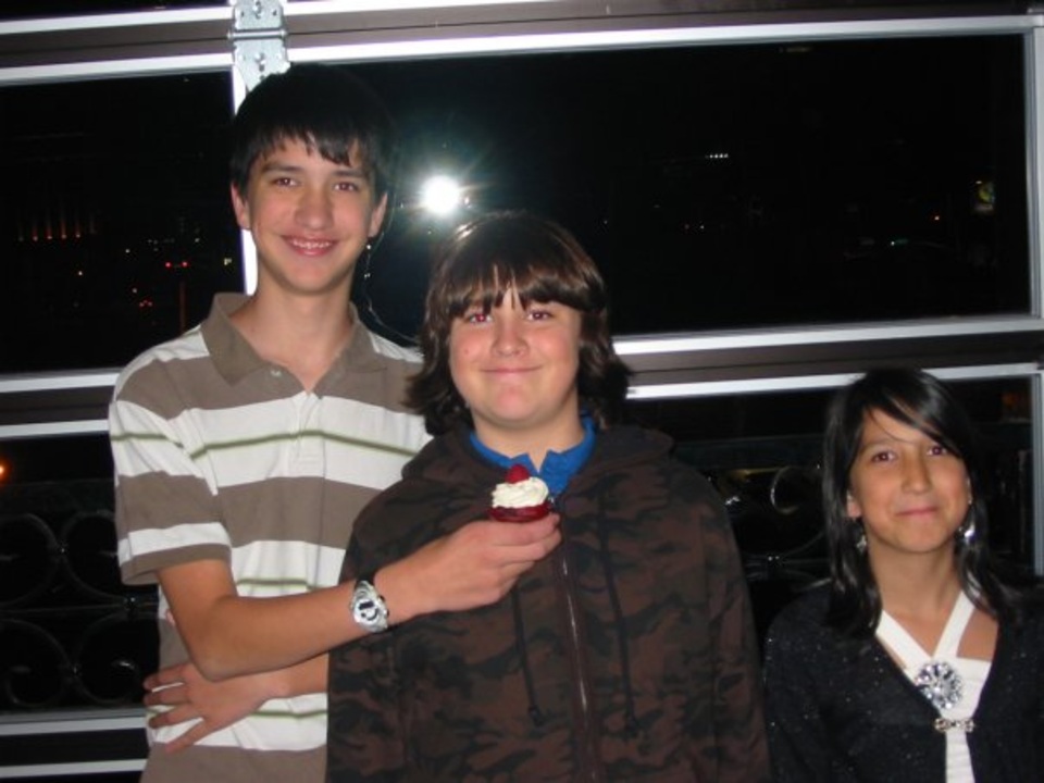 Joshua Jahn with his brother and sister.