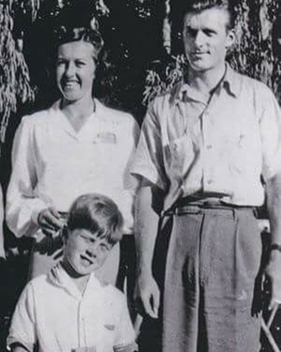 Robert Redford with his parents.