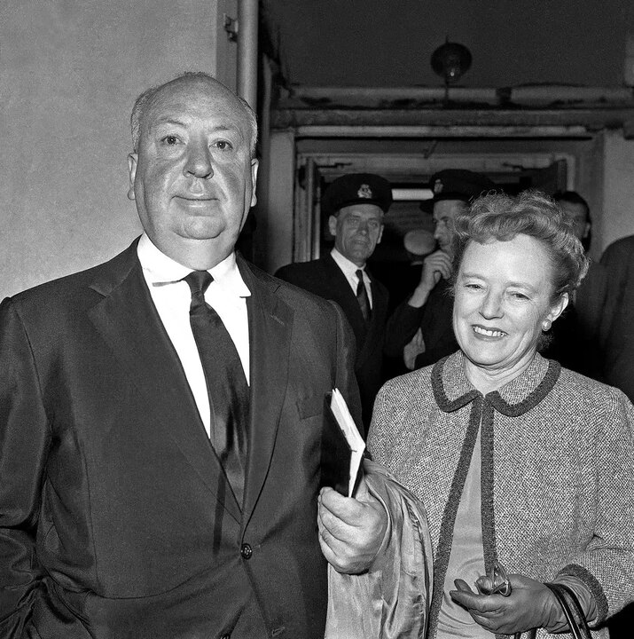 Alfred Hitchcock with his wife, Alma Reville.