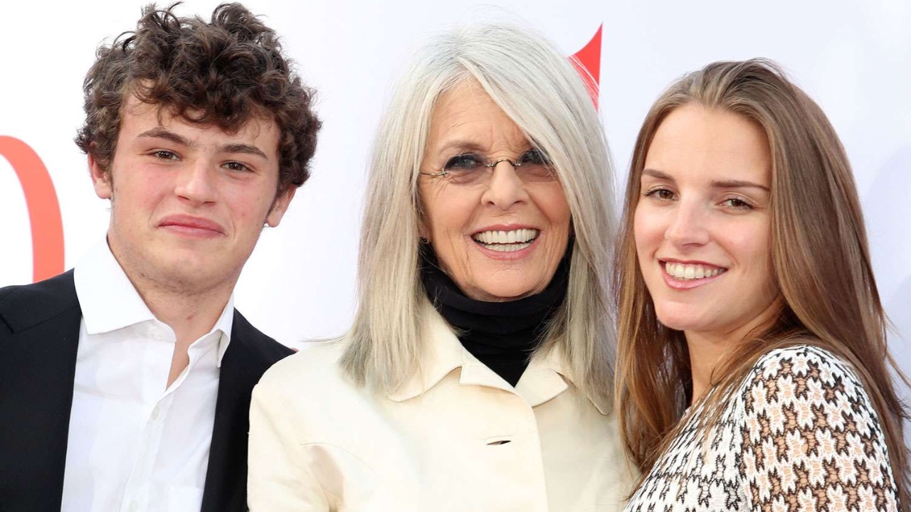 Diane Keaton with her son and daughter.