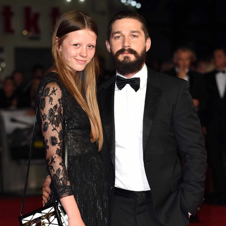 Shia LaBeouf with his wife, Mia Goth.