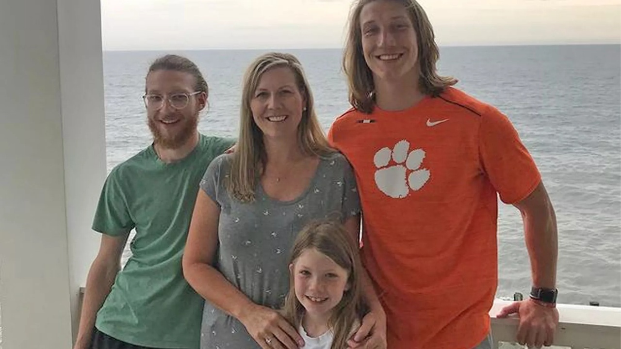 Trevor Lawrence with his mother and siblings.