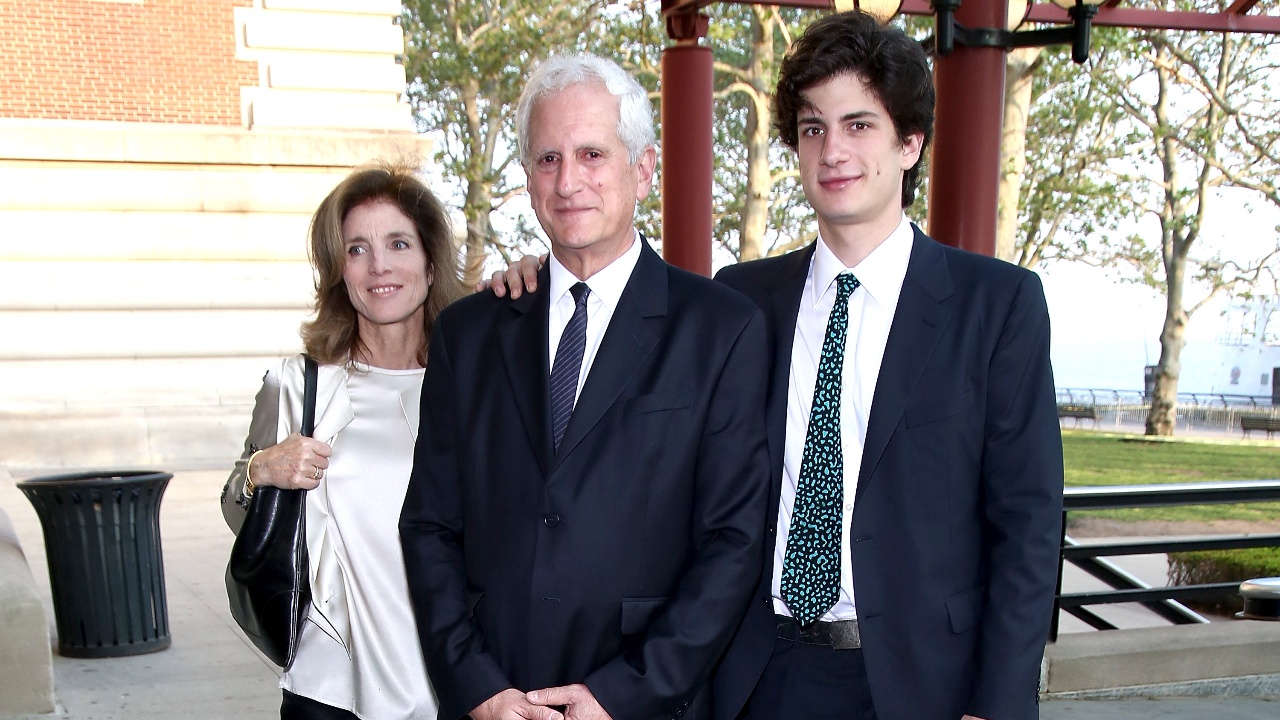 Jack Schlossberg with his parents.