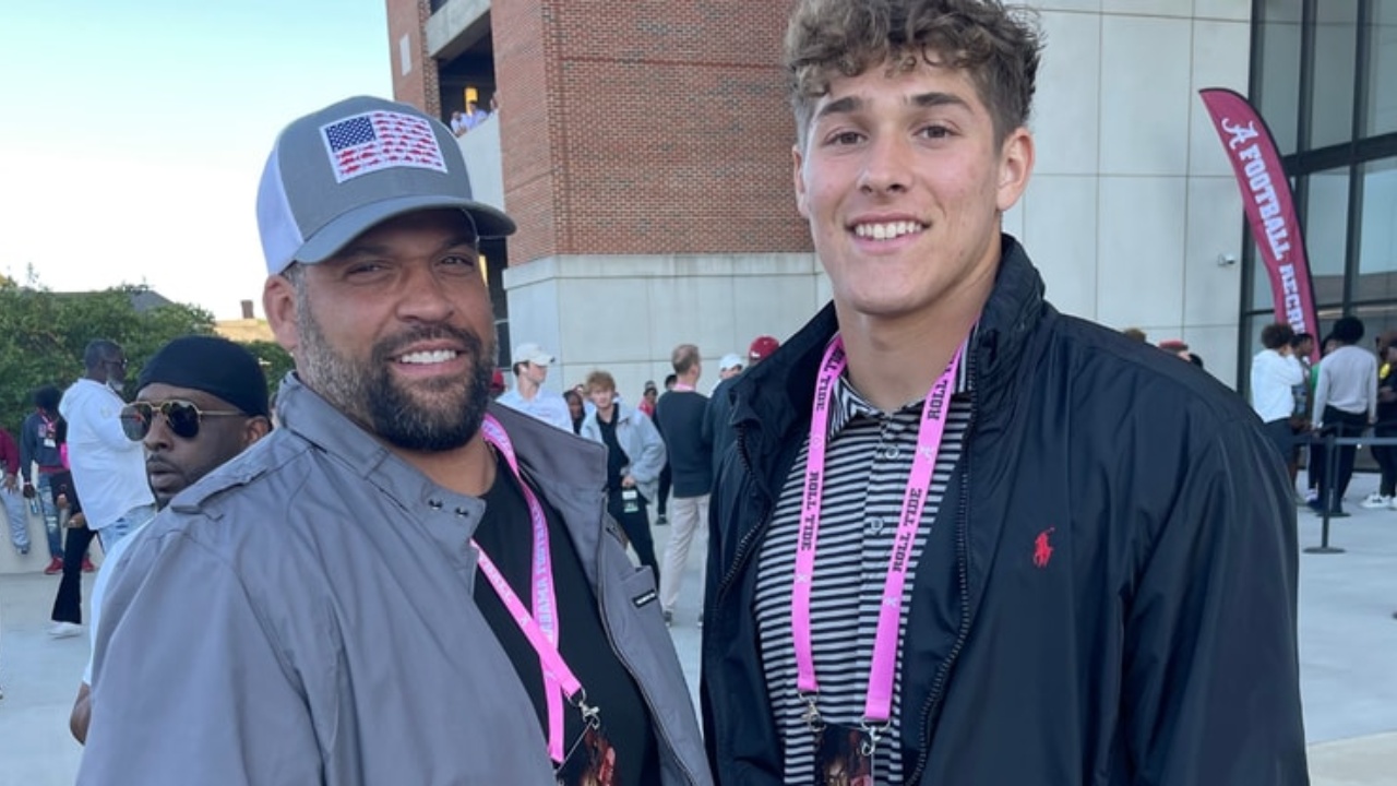 Lawson Luckie with his father.
