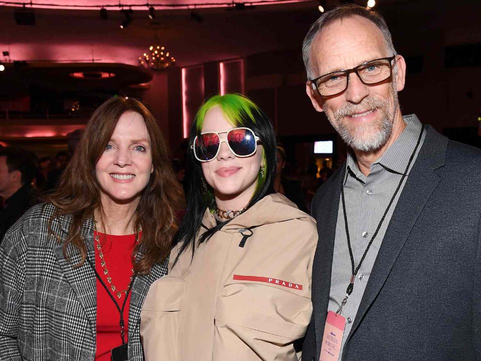 Billie Eilish with her parents.
