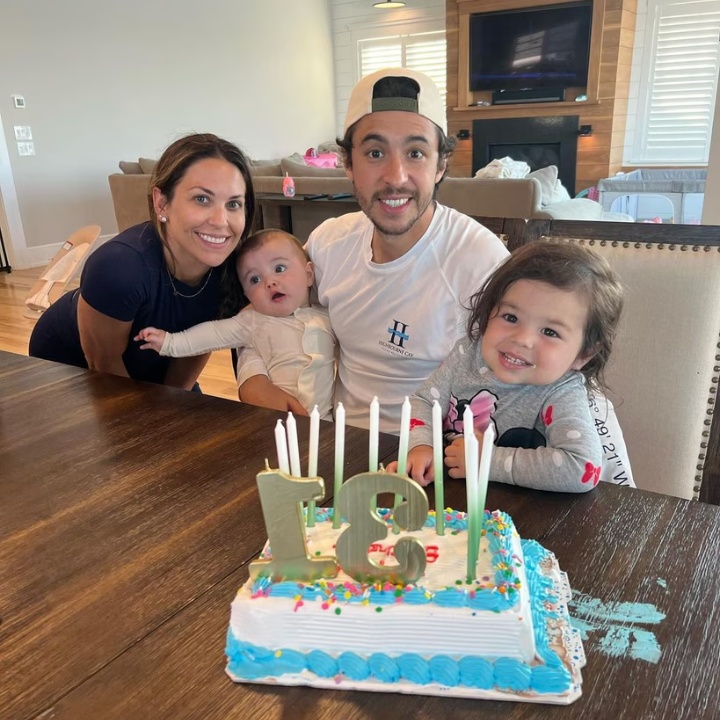 Johnny Gaudreau with his wife and kids.