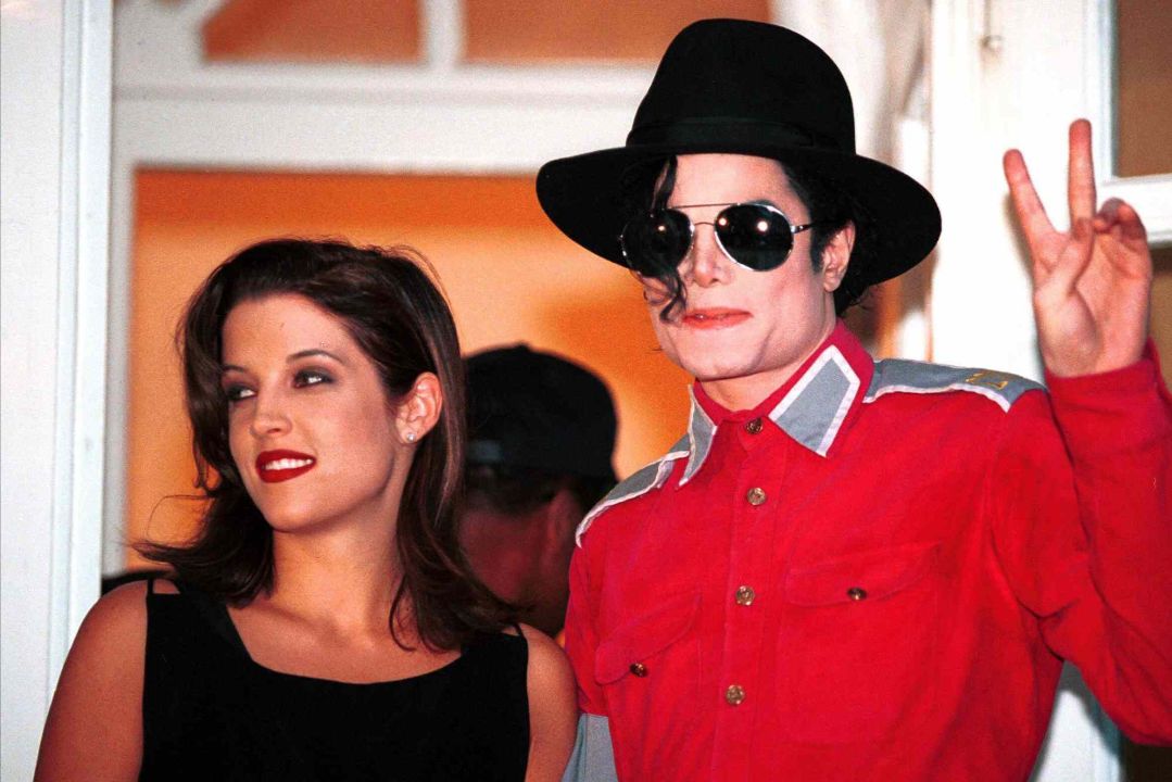 Michael Jackson with his first wife, Lisa Marie Presley.