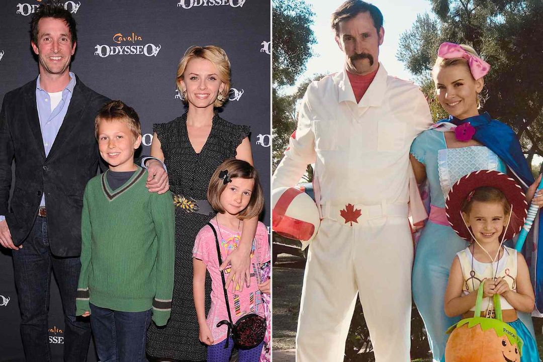 Noah Wyle with his wife and kids.