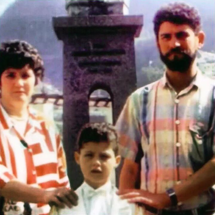 Cristiano Ronaldo with his parents.