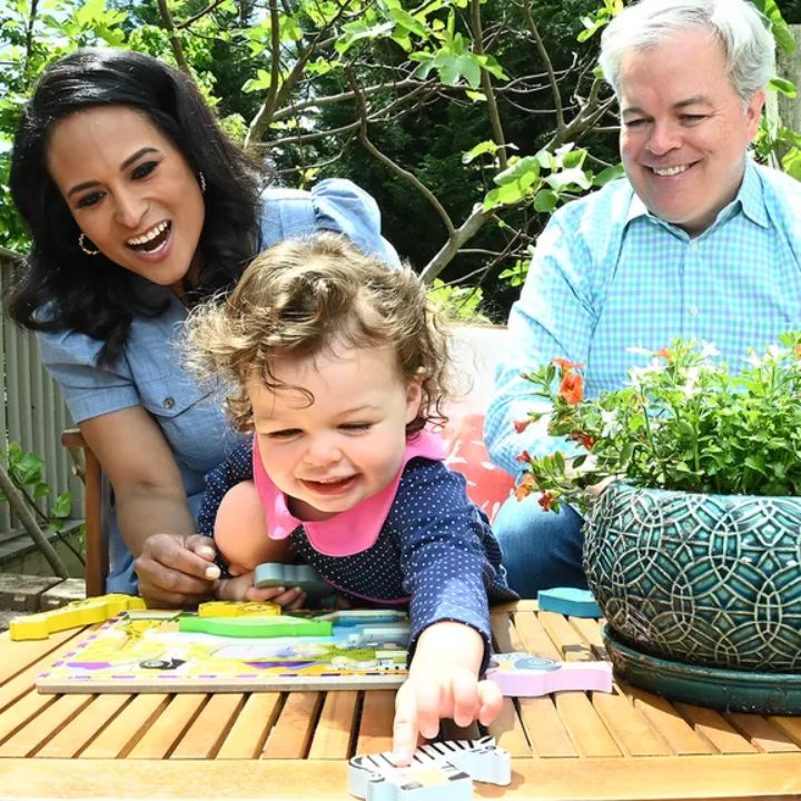 Kristen Welker with her husband and daughter.