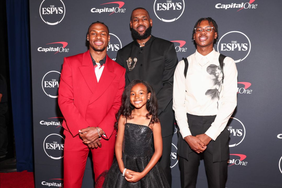 LeBron James with his three children.