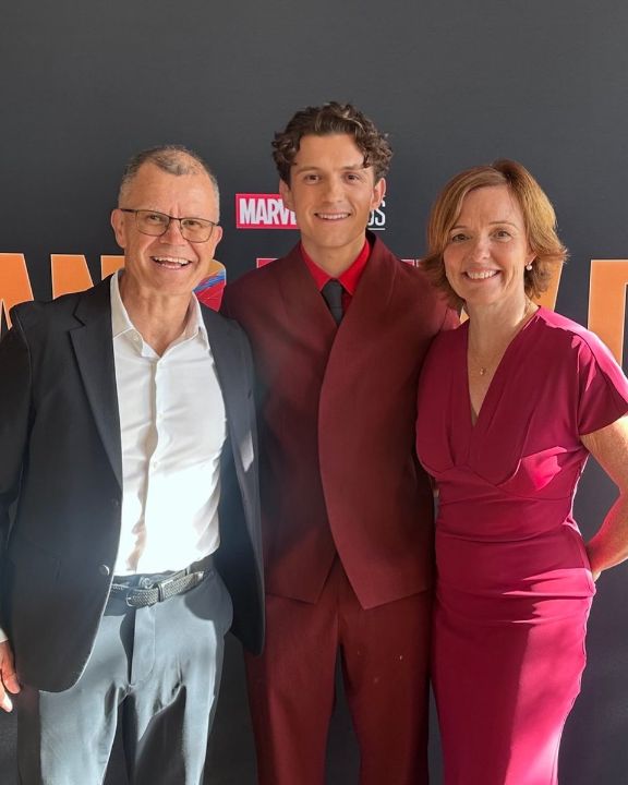 Tom Holland with his parents.