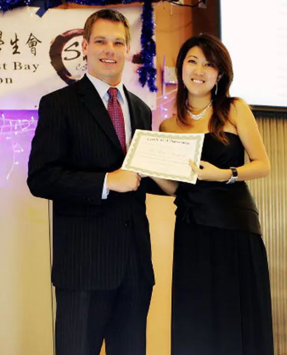 Christine Fang and Eric Swalwell.